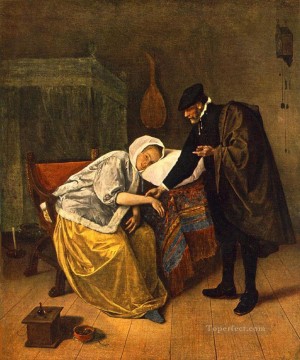 ヤン・ステーン Painting - 医者と患者 オランダの風俗画家ヤン・ステーン